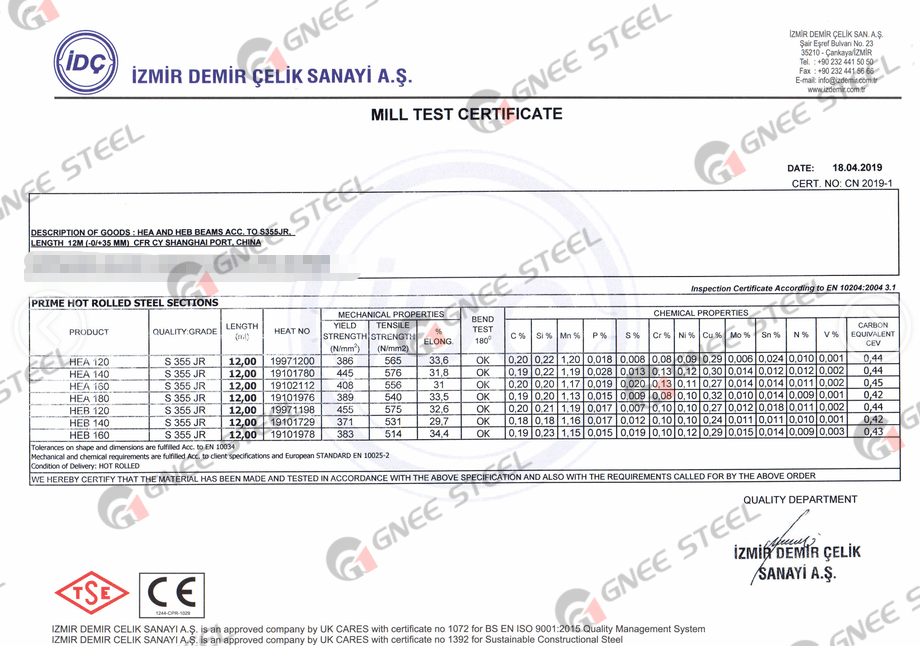 HEA280 S355JR construction steel beams HEA280 S355JR construction steel beams